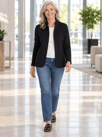 Women’s Everyday Open-Front Knit Blazer with Pockets
