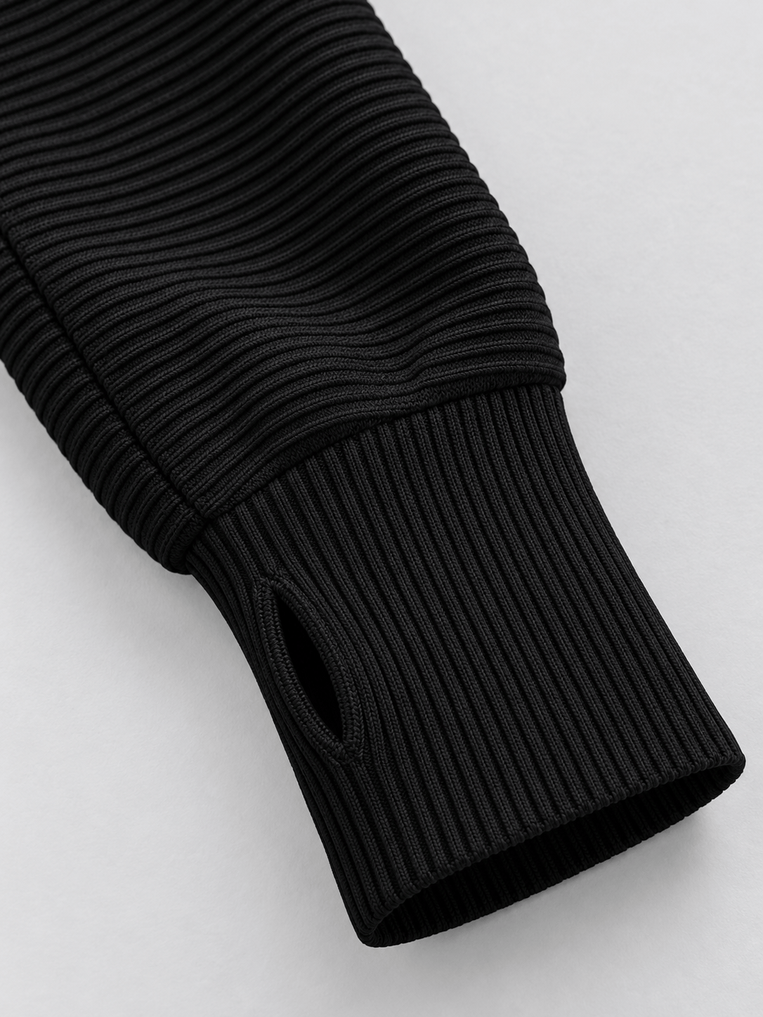 Women’s Ribbed Half-Zip Sweater with Thumbhole Cuffs