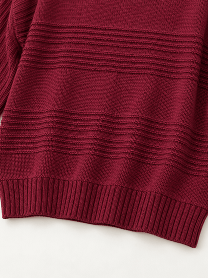 Women’s Textured Knit Relaxed Crewneck Sweater