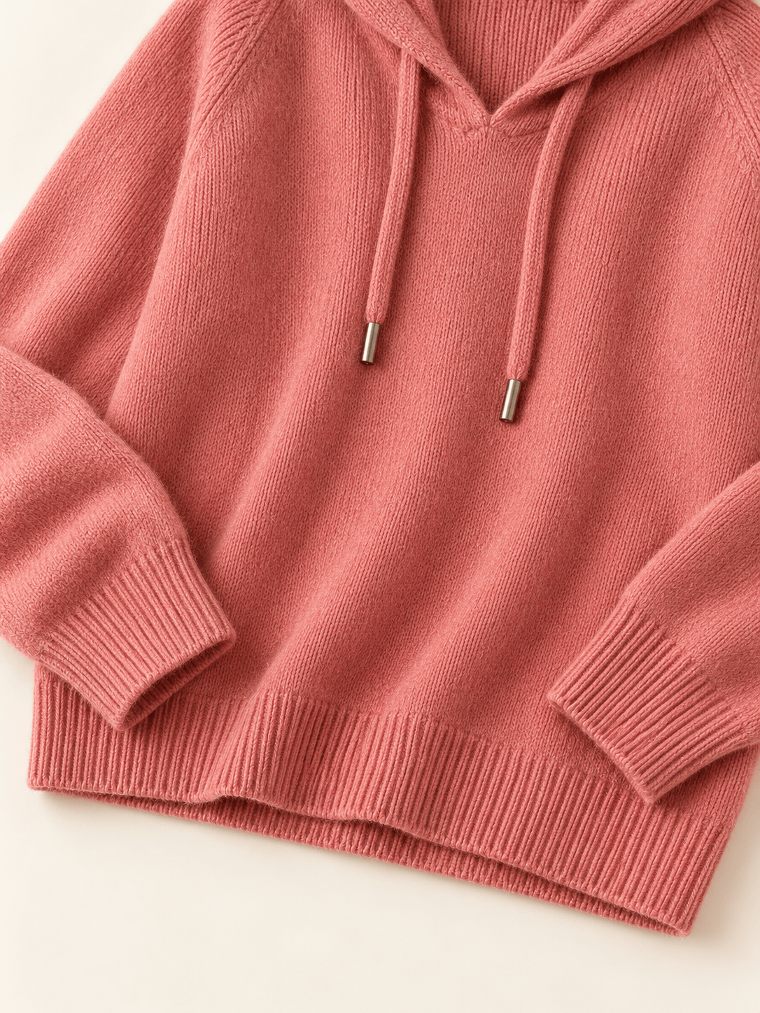 Women’s Relaxed V-Neck Hooded Knit Sweater