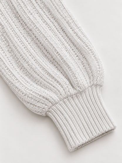 Women’s Textured Knit Relaxed Crewneck Sweater