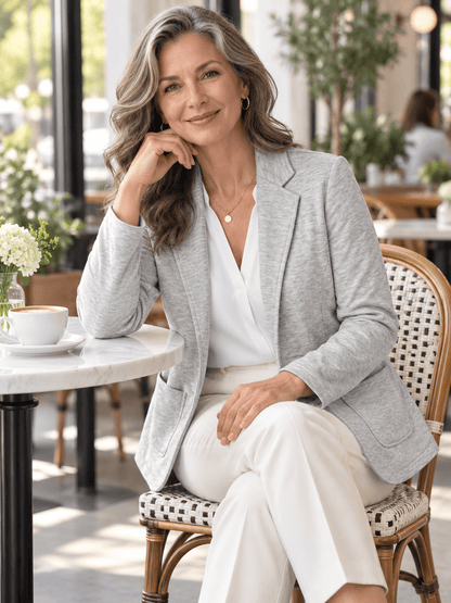 Women’s Everyday Open-Front Knit Blazer with Pockets
