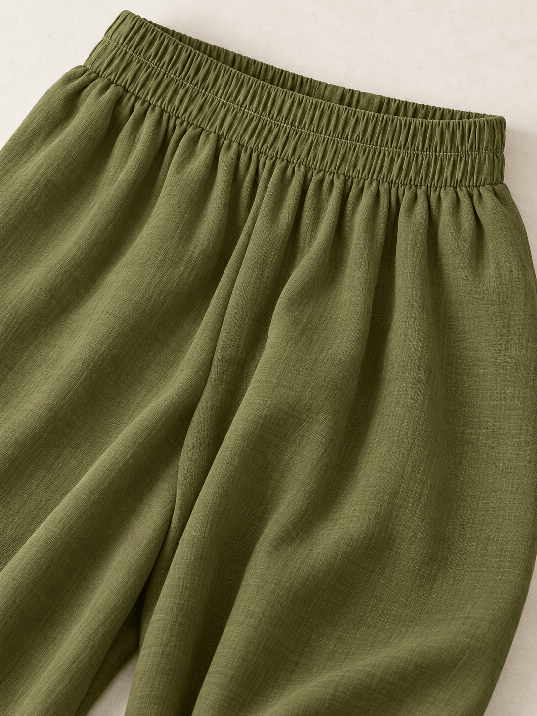 Women’s Cotton-Linen Asymmetric Top & Wide-Leg Pants Set