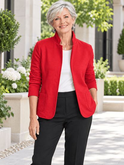 Women’s Everyday Open-Front Knit Blazer with Pockets