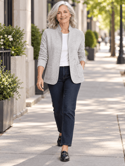 Women’s Everyday Open-Front Knit Blazer with Pockets