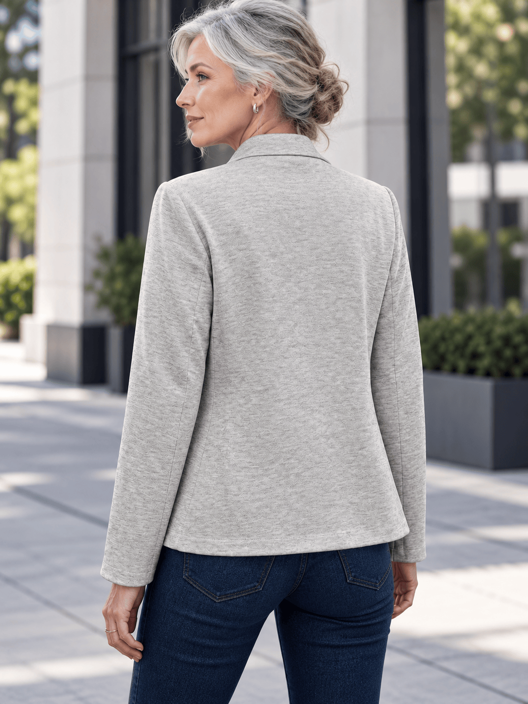 Women’s Everyday Open-Front Knit Blazer with Pockets