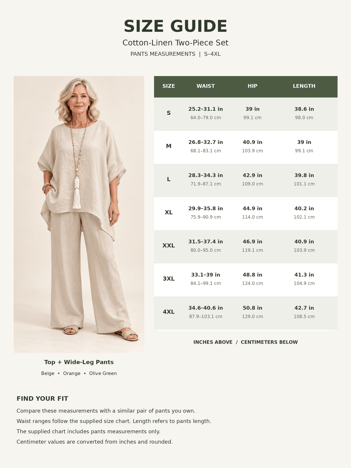 Women’s Cotton-Linen Asymmetric Top & Wide-Leg Pants Set