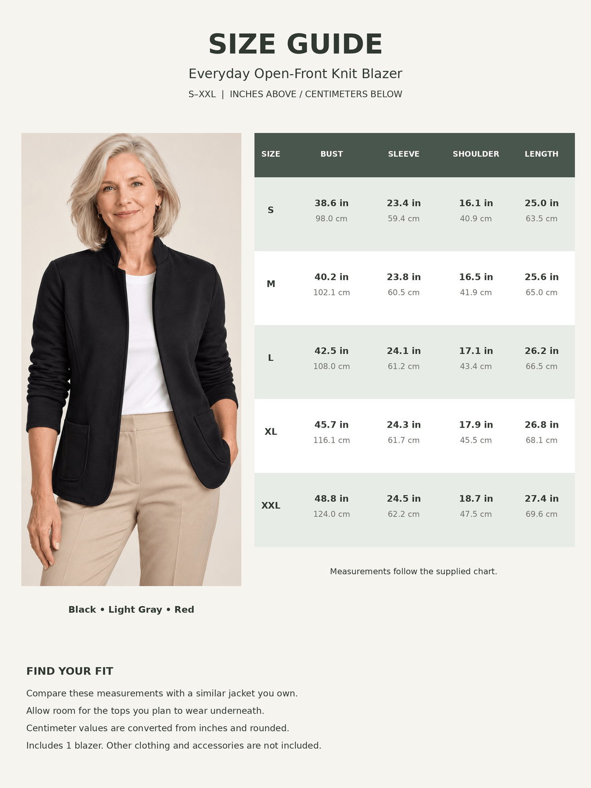 Women’s Everyday Open-Front Knit Blazer with Pockets