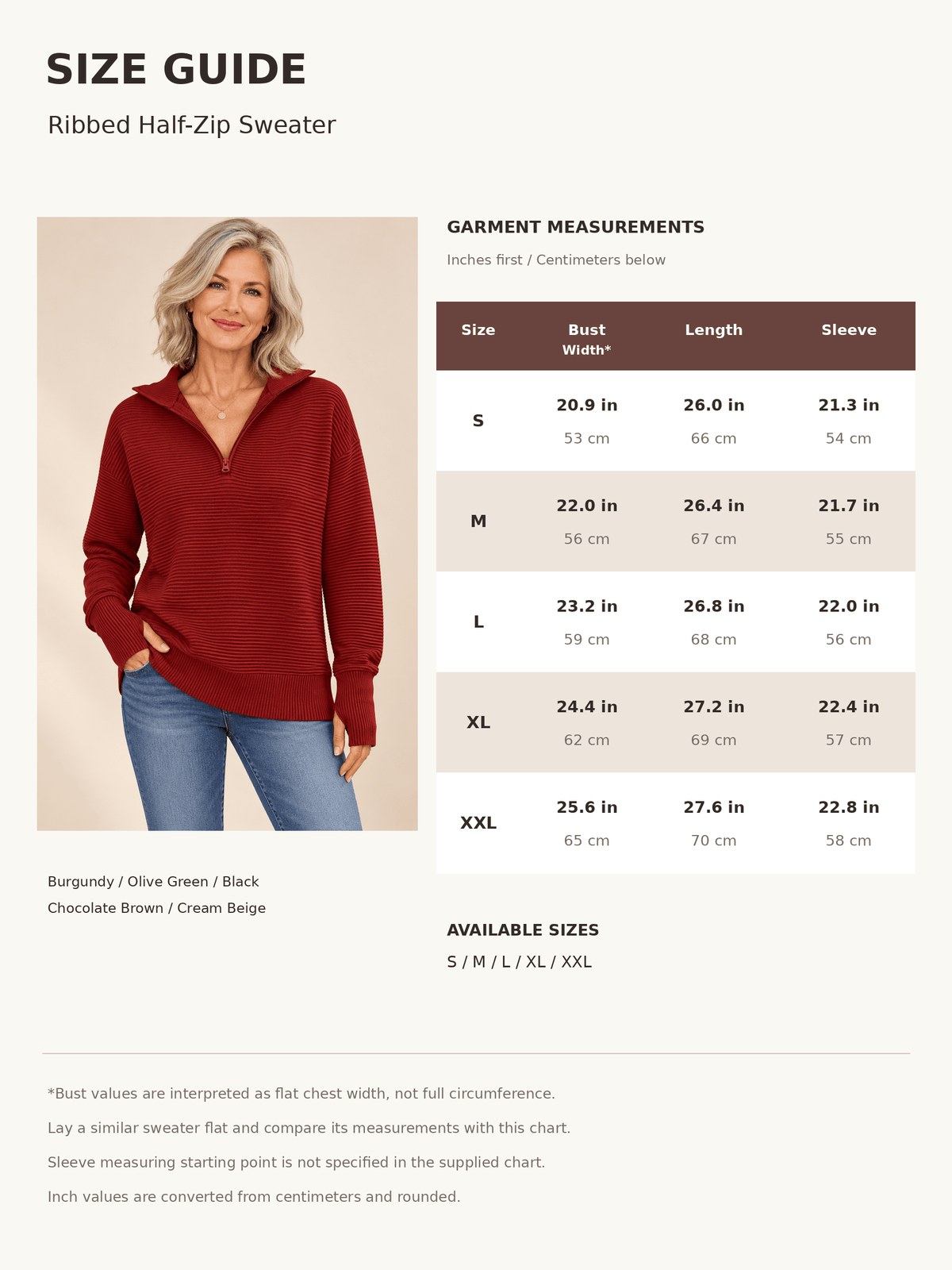 Women’s Ribbed Half-Zip Sweater with Thumbhole Cuffs