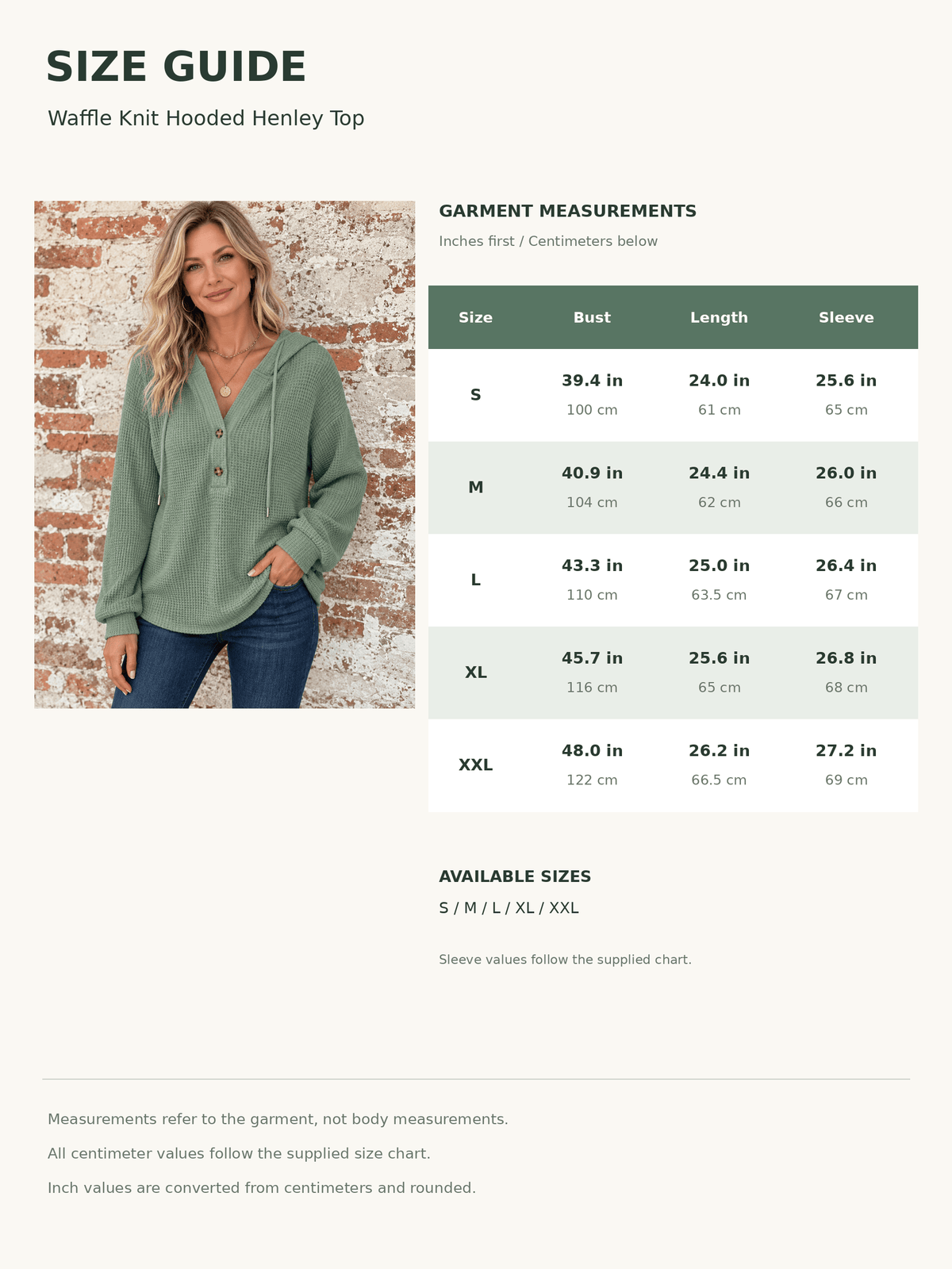 Women’s Everyday Waffle Knit Hooded Henley Top